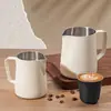 Taza para Latte Art Acero Inoxidable 304 Pico Delgado Jarra para Espumar Leche Taza para Espumar Leche Grado Profesional Máquina de Café Taza Espumadora de Leche Modelo de Calidad