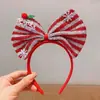 Faixa de Cabeça de Natal, Faixa de Cabeça Fofa, Laço Vermelho, Vestido Festivo, Grampo de Cabelo, Acessórios de Cabelo Infantis para Meninas para Outono e Inverno