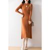 Outono e Inverno Novo Estilo Nacional Novo Estilo Chinês Lã Gola Cheongsam Vestido Saia Interna Feminina Slim-fit Emagrecedor Tricô Vestido Suéter