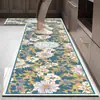 Alfombra de Piso para Cocina Estilo Americano Retro Lujo Ligero, Impermeable, Resistente al Aceite, Fácil de Limpiar, Alfombrilla de Diatomeas Absorbente de Agua Antideslizante para Uso Doméstico
