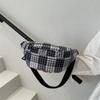 Bolsa de peito feminina xadrez nova, de alta qualidade, de alta qualidade, xadrez vintage, bolsa de cintura da moda, 2024