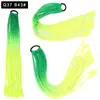 Pelucas Trenzadas de Colores Estilo Europeo y Americano, Coletas de Color Degradado, Trenzas de Espiga de Celebridades de Internet, Trenzas de Boxeadora de Tres Hebras para Discoteca