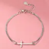 Pulsera Cruz de Doble Capa Venta al por Mayor Transfronteriza de Aliexpress, Pulsera Moderna de Estilo Americano, Ajustable
