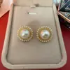 Aretes Vintage Estilo Corte Barroco Perla Redonda Aguja de Plata 925 Aretes Sin Agujeros para las Orejas Clips para las Orejas Aretes Qingdao Mujeres