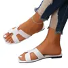 Pantuflas Planas de Exterior para Mujer 2025 Verano Nuevas Versátiles de Una Tira Sandalias de Playa Zapatos para Mujer de Comercio Exterior Transfronterizo