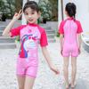 Traje de baño infantil para niñas, traje de baño bóxer de una pieza para niños grandes, traje de baño para bebé infantil con protección solar, una generación de cabello