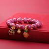 Pulsera de Porcelana Gris Yongxiang de Pekín con Pulsera Luna Blanca Flor de Cerezo Morado Regalo de Cumpleaños Yonghe para Hombres y Mujeres Adornos para Manos