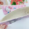 Estuche de Lápices de Dibujos Animados Lindo Bolsa de Papelería con Cremallera Plana de PU Bolsa de Papelería Portátil para Estudiantes Caja de Lápices