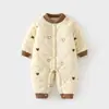 Mameluco Acolchado de Algodón para Bebé 120g Algodón Engrosado Acolchado Mono de Otoño e Invierno Ropa de Abrigo para Niños Traje Acolchado para Gatear