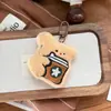 Chaveiro de Pelúcia Fofo Pingente de Chá de Leite Desenho Animado Acessórios para Mochila de Estudante Pingente de Presente para Melhor Amiga