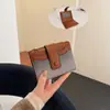 Portatarjetas Cartera Corta para Mujer 2026 Nuevo Color Degradado Botón a Presión Múltiples Ranuras para Tarjetas Cartera de Moda de Gama Alta Monedero con Cremallera