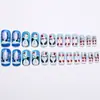 Parche para Uñas Navideño Azul con Muñeco de Nieve Estéreo Estampado Estilo Chino Moda Europea y Americana Venta Caliente Parche para Uñas Postizas