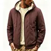Chaqueta con capucha de lana de cordero ultrasónica de algodón de talla europea transfronteriza para hombre de mediana edad y ancianos, acolchada con terciopelo, talla grande, chaqueta para hombre