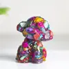 [Teddy de Vestir] Enfeites de filhote de vestir Desktop adoráveis decorativos produção de resina e cristal natural