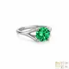 Anel Colorido S925 Prata Esterlina com Moissanita Completa Anel de Moissanita com Aro Torcido de Quatro Garras Anel de Prata S925 para Mulheres