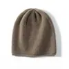 Gorro de Punto de Cachemira para Mujer Gorro de Cachemira Puro Otoño e Invierno Nuevo Cálido Gorro Versátil para Exteriores Ciclismo Gorro para el Frío