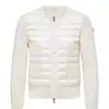 Chamarra ligera de punto de lana patchwork con cuello alto para mujer Mengjia, cárdigan de plumón de pato suave