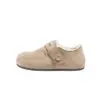 Zapatos populares estilo Birkenstock, forrados de felpa y engrosados para mujer, nueva colección de invierno 2026, cálidos y acogedores para estudiantes, zapatos versátiles para mujer