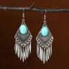 Pendientes de Borla para Turismo Yunnan Dali Lijiang Pendientes Largos Bohemia Distintivos Joyería con Colgante de Hoja para el Cabello