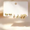 Novedades de Verano: Delicados Pendientes de Circonita Microincrustada, Juego de Tres Pares, Frescos y Dulces, Pendientes Versátiles y Elegantes con Circonita Microincrustada