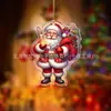 2D Natal Fofo Presente Papai Noel Pingente de Feriado Acrílico Plano Carro Nova Decoração Transfronteiriça