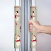 Guantes de Mango Navideños Rosados Transfronterizos Cubierta Protectora de Puerta de Refrigerador para Electrodomésticos del Hogar Refrigerador Lavavajillas Cubierta Decorativa de Atmósfera Festiva