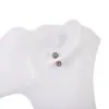 Brincos de tarracha de bola com cabeça dupla totalmente cravejados de diamante estilo coreano, pregos de osso da orelha revestidos em espiral com diamante embutido 6MM, nunca perdem o diamante, agulha 0.8