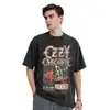 Camiseta Masculina Streetwear Rock Heavy Metal Ozzy Osbourne The Ultimate Sin Tour Desgastada