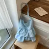 Bolso de hombro cruzado tipo tote casual de gran capacidad, nuevo, para mujer, con diseño de falda de pastel