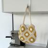 Diseño Nicho Bolsa de Línea de Algodón Combinable Nueva Moda Bolsa Tejida de Flores Brillantes de Abuela Bolso de Hombro para Mujer