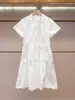 Shenzhen Nanyou ropa de mujer de alta gama verano nuevo estilo juvenil y moderno con cordón en la cintura para adelgazar vestido de manga corta para mujer