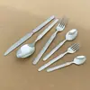 Juego de Cubiertos de Acero Inoxidable para Amazon Transfronterizo Cuchillo, Tenedor y Cuchara Aspecto Elegante Espiga de Trigo Tenedor y Cuchillo para Bistec Occidentales Cuchara de Postre