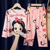 Pijama Infantil Primavera y Otoño Conjunto de Manga Larga Niños y Niñas Estampado de Dibujos Animados Lindo Ropa de Casa Casual Venta al por Mayor