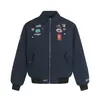 Chaqueta aviador de marca de moda estilo americano con insignia bordada para hombres y mujeres, diseño para primavera, otoño e invierno 2026, abrigo casual con cuello de solapa