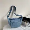 Bolsa de Roupas de Algodão para Mulheres 2025 Nova Versátil Bolsa Dumpling Grande Capacidade Bolsa de Axila Simples Casual Bolsa de Ombro Transversal