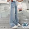 Jeans Tencel de Verão Fino para Meninas Calças Infantis de Perna Reta e Larga Verão Estilo Ocidental Calças Modernas Anti-mosquito para Meninas