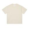 Camiseta de manga corta de algodón puro, holgada, de verano, blanca, de 240 g, de hilo doble, de peso pesado, con hombros descubiertos y media manga. Personalizable.