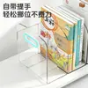 Soporte de libro transparente, soporte de libro de escritorio portátil, caja de almacenamiento de libros transparente acrílica, portalápices, estantería