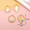 Pendientes de aleación con aceite de goteo de la serie Princesa, material de bricolaje, dibujos animados de gato, póker, conejo mágico, accesorios de joyería, colgante