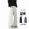 Calças Casuais Personalizadas/Corte Estreito Masculinas Femininas Outono Design de Rebite Modernas Versáteis Largas Tamanho Grande Streetwear Retas