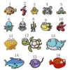 Patches Bordados de Animais Marinhos de Desenho Animado, Emblemas de Criaturas Subaquáticas, Patches para Decoração de Roupas e Bolsas, Reparo DIY
