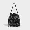 2024 Novo Estilo Florestal Literário e Artístico Bolsa Satchel de Alto Nível Bolsa Tecida com Pérolas Design Recortado com Miçangas Bolsa Transversal de Ombro Único