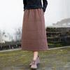 Falda Cálida Acolchada Nueva Retro Artística con Cordones para Mujer 2026 con Botón Estilo Chino y Falda Recta Engrosada