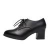Sapatos Femininos de Salto Alto 2025 Outono Novo Estilo Fashion Versátil Bico Redondo Cadarço Boca Profunda Plataforma Impermeável Sapatos Femininos
