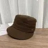 Gorra de Montar Plana con Pliegues, Color Liso, Logo Pequeño, Nueva 2026, Estilo Retro Distressed Casual, Adelgazante de Rostro, Para Cabezas Grandes, Gorra de Periódico
