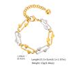 El más fácil de combinar Pulsera Ovalada con Forma de Corazón Chapada en Oro de Acero Inoxidable para Mujer Accesorios de Moda con Estilo Quanxi Water Br-2161