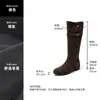 Botas Vaqueras de Cuero Genuino de Caña Alta con Tacón Oculto Arrugadas Apiladas para Mujer 2026 Nuevas Botas de Caballero Otoño/Invierno Botas Largas Adelgazantes