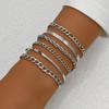 Conjunto de Pulseras Metálicas Sencillas de Cadena Europeas y Americanas de Venta Caliente Transfronteriza, Joyería de Cadena Multicapa Moderna y Versátil para Mujer