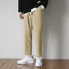 Calças Masculinas Estilo Coreano Tendência Outono/Inverno Retas Largas Versáteis Casuais Longas Calças de Terno Marca Tendência