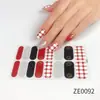 ZE Película de esmalte en gel impermeable estilo europeo y americano sin curado completo en gel, pegatina completa, contraste floreciente, primavera y verano, pegatina para uñas, papel de pegatina para uñas
